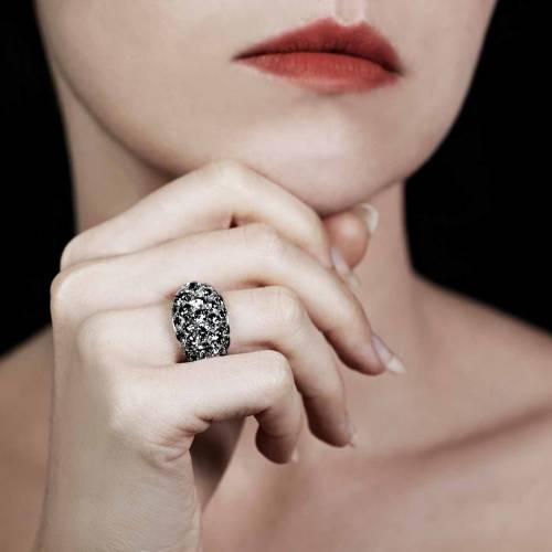 Bague diamant noir Romy