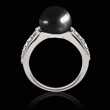 Bague perle Tahiti noir Melina