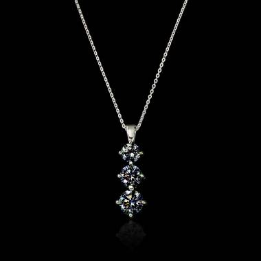 Pendentif diamant noir Trilogie