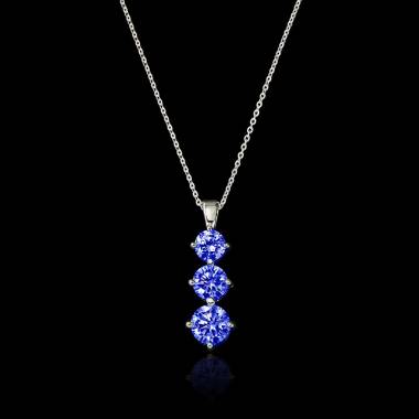 Pendentif saphir bleu Trilogie