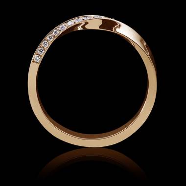 Alliance mariage femme or rose 18K-diamants-Auxence