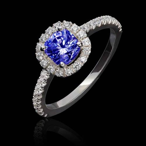 Bague saphir bleu-diamant-Alice