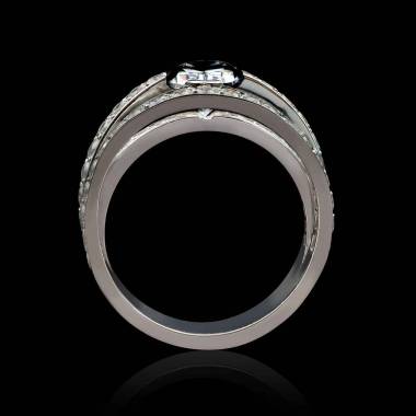 Bague diamant noir Heloise- or blanc