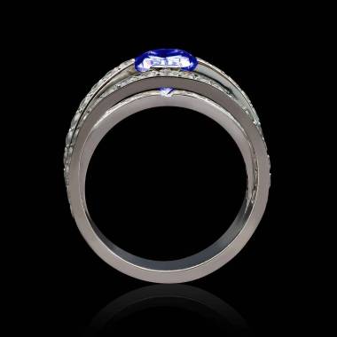 Bague saphir bleu-or blanc-Heloise