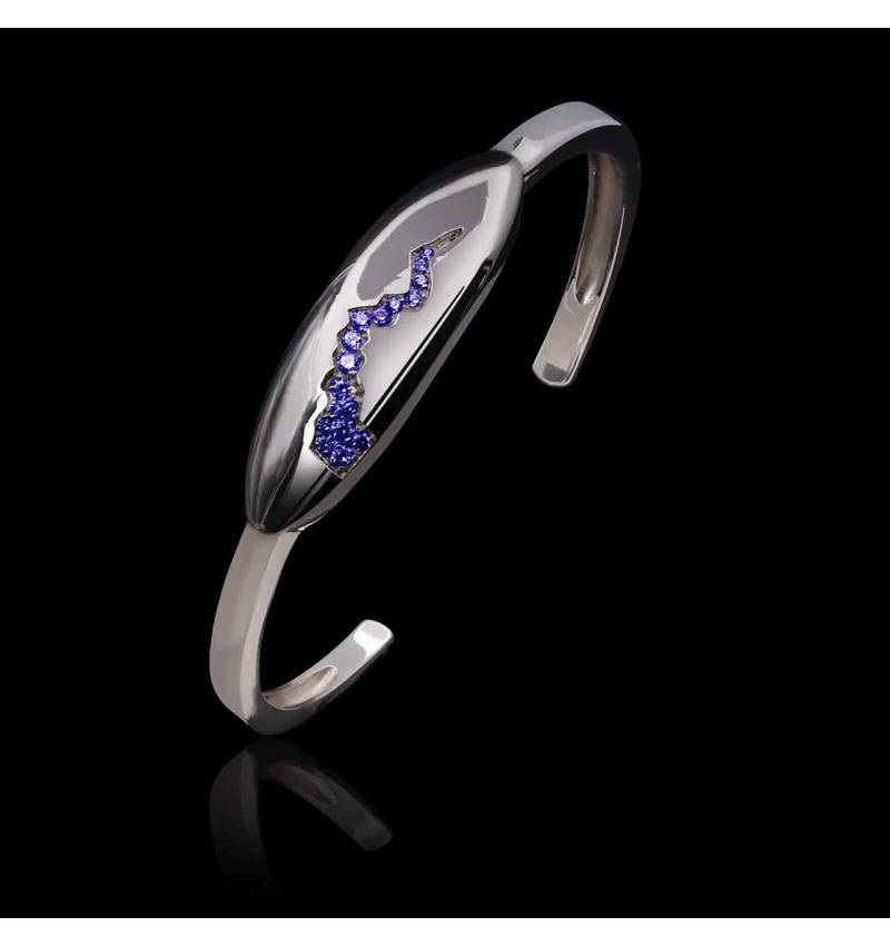 Bracelet saphir bleu-or blanc-quake