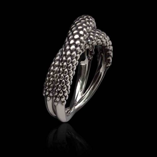 Bague Homme or blanc Nagini