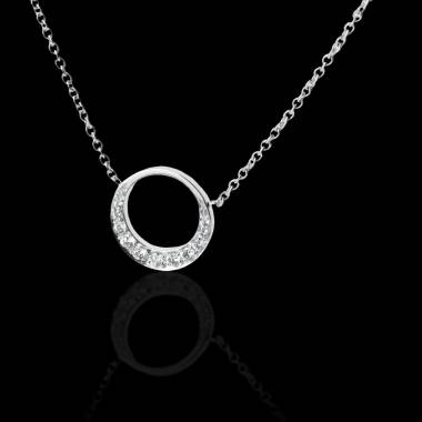 Pendentif pavage diamant or blanc 18 K Clair de Lune