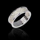 Alliance de mariage pavage diamant 0,5 carat or blanc Mars