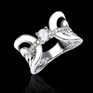 Bague diamant or et laque Corset