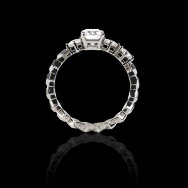 Solitaire diamant pavage diamant or blanc Elsa