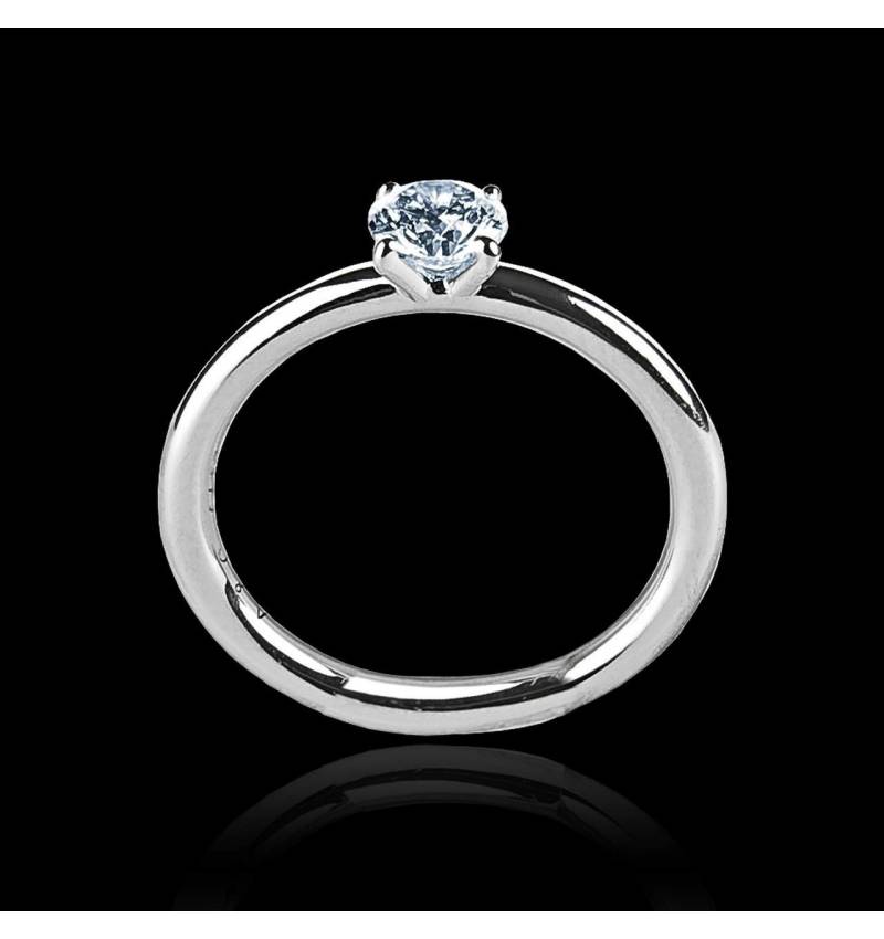 Solitaire diamant or blanc Anja