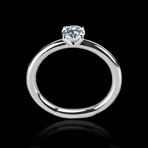 Solitaire diamant or blanc Anja